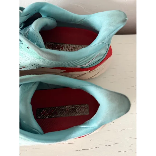 HOKA Clifton 8 Womens Running Shoes Size 8.5 Blue Red Cushioned Sneakers - Image 5
