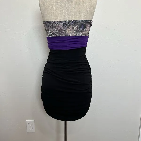 VTG 2000s S Small Dress Strapless Bodycon Empire Y2K Fairy Grunge Baddie USA - Image 6