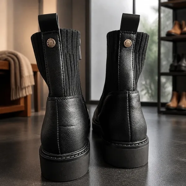 Kenneth Cole‎ Reaction Black Lambert Knit Sock Chelsea Boots Size 5.5 NWOB - Image 7