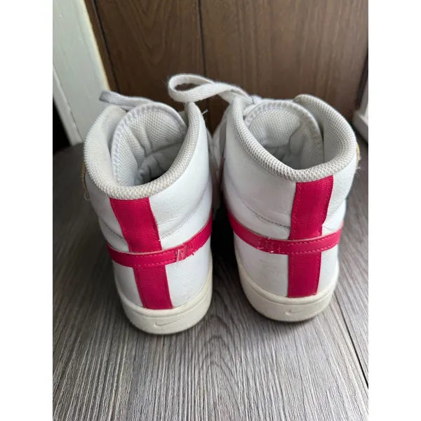 Retro Nike High‎ Top White Pink Stripe Sneakers Shoes Women's Size 8.5 - Image 2