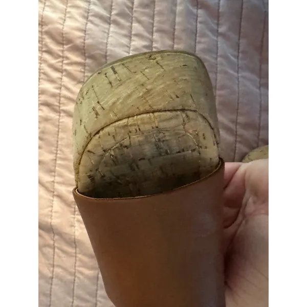 Steve Madden Brown Cork Platform Wedge Sandals Y2K Slide Heels Womens 5 - Image 9