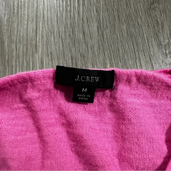 J. Crew Pink 100% Merino Wool Long Sleeve Pullover‎ Sweater Size M - Image 5