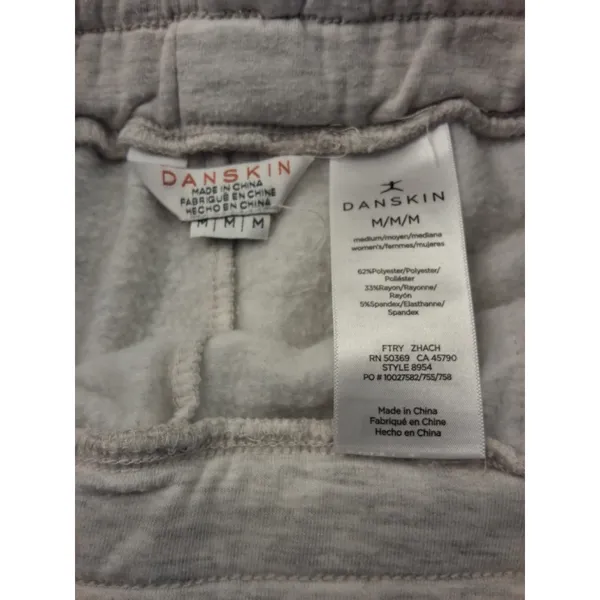 Danskin Size M Women’s Light Gray Elastic & Tie at Waste Jogger Sweatpants - Image 6