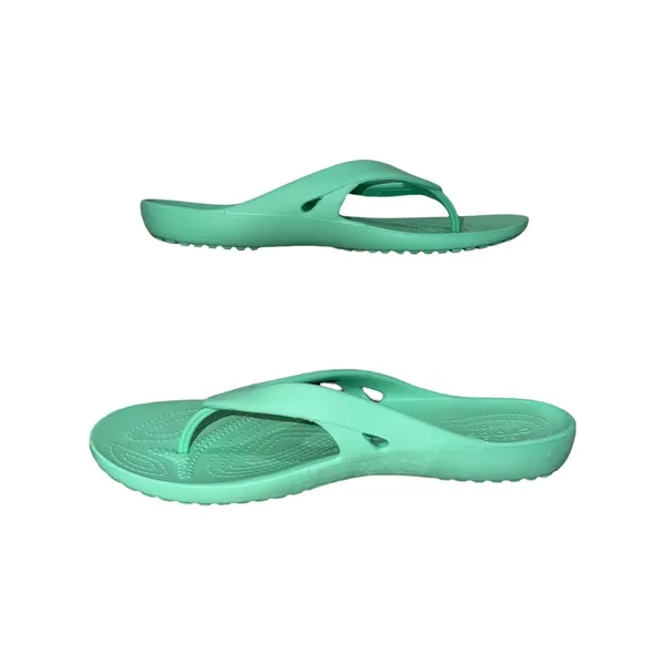 Crocs Iconic Comfort Flip Flops Mint Green Thong Sandals Women's Size 11 EUC‎ - Image 3