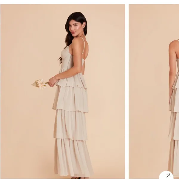 Birdy Grey Lola Dress Chiffon Classic Champagne size L - Image 3