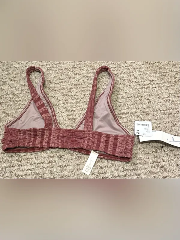 NWT Free People Seea Brasilia Bikini Top - Ripa brown red motif - medium - Image 8