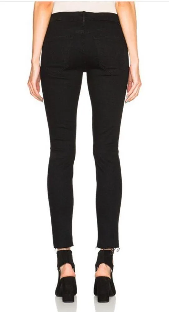 NWOT Mother Looker Ankle Fray Jeans in Guilty As Sin Distressed - Image 15
