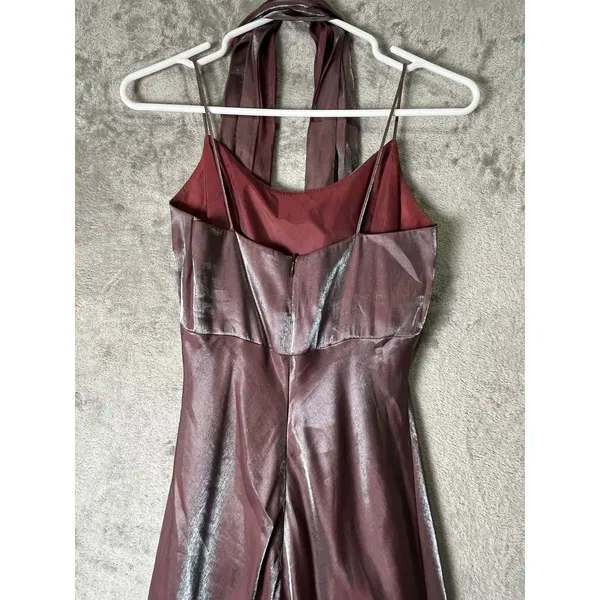 Vintage Y2K Indie Sleaze 90s Prom Maxi Dress Goth Grunge Baddie 4 Iridescent‎ - Image 4