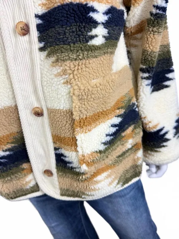 Threadgrit Women's Sherpa Jacket Size S Blue - Image 2