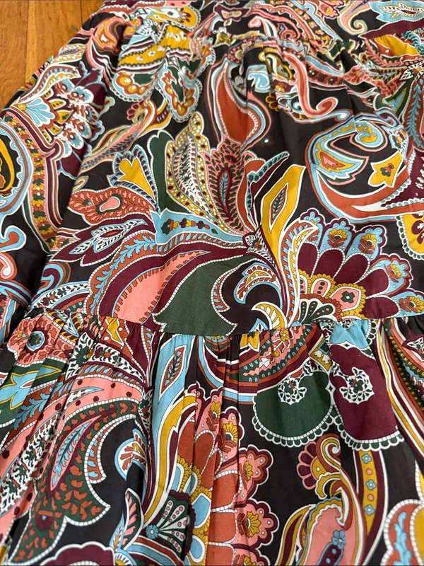 Love the Label Anthropologie Lindsey print ruffle maxi dress paisley S liberty - Image 2