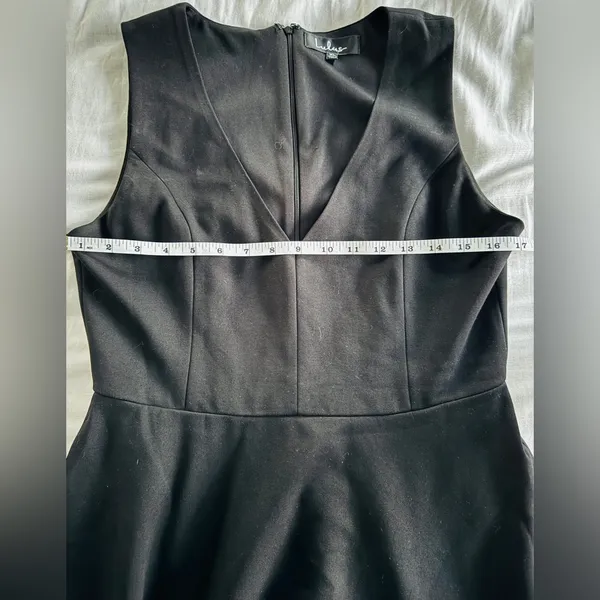 Lulus Hello World Black V-Neck Skater Midi Dress Size XL Flirty Classic - Image 9