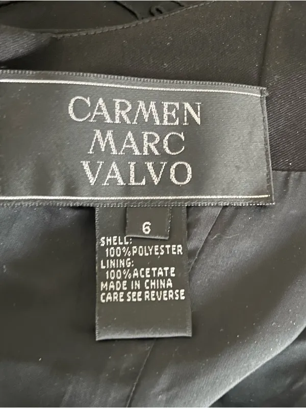 CARMEN MARC VALVO Black Beaded Evening Gown & Bolero Jacket Size 6 - Image 6