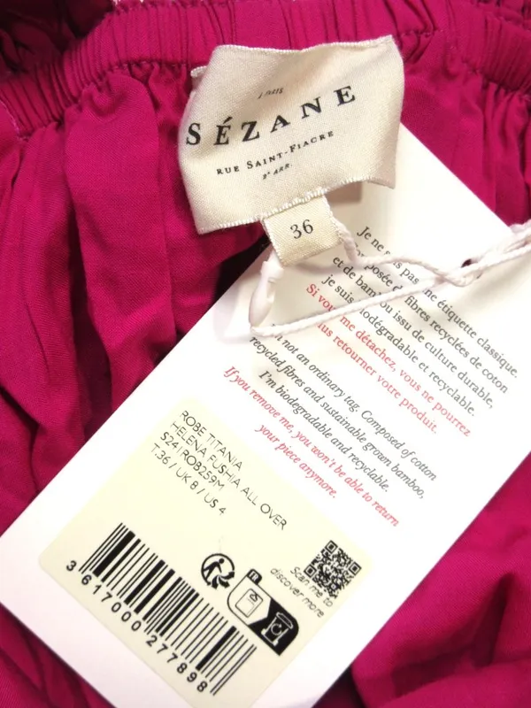 NWT Sezane Titania in Helena Fuchsia Pink Maxi Tank Dress 36 / US 4 - Image 10