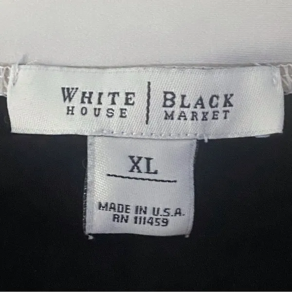 WHITE HOUSE BLACK MARKET Black/White Color-Block Tunic Top Made in USA Size XL - Image 11