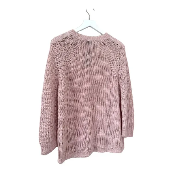 NWT J.Crew Linen Open Knit Sweater Blush Pink Crewneck Size Small - Image 6