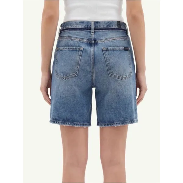 7 For All Mankind Light Blue Mid-Rise Denim Bermuda Shorts Lola shorts size 27 - Image 2
