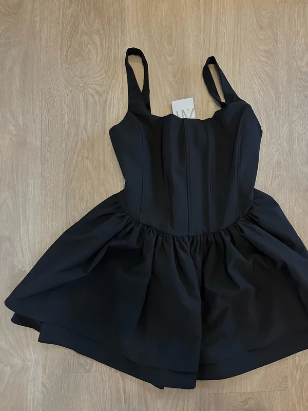 Zara dress mini corset inspired ruffled balloon bodycon summer cocktail wedding - Image 17
