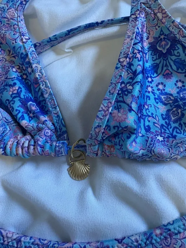 Kulani Kinis Blue Floral Print Double-Strap Bikini - Image 5