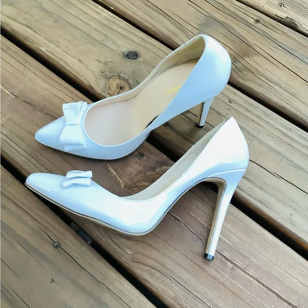 Stylish stiletto heel pump 🌹 White Size 9 - Image 5