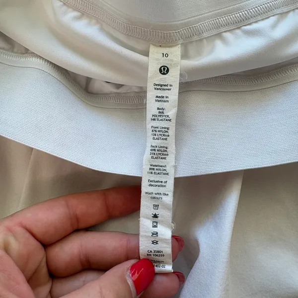 Lululemon Court Rival High-Rise Skirt Women 10 White Athletic Tennis Skort - Image 3