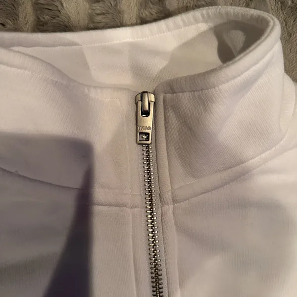 TNA‎ Aritzia White Cozy Fleece Mega Quarter-Zip Cropped Sweatshirt Womens Small - Image 3
