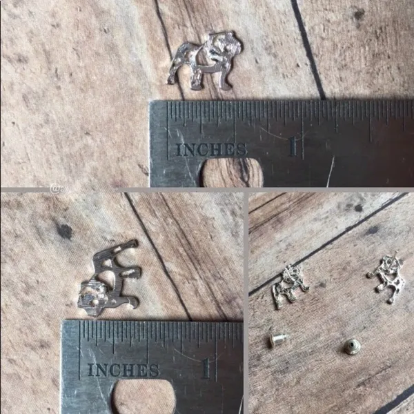 NEW Silver Bully Bulldog Stud Earrings UGA University Of Georgia Samford - Image 4