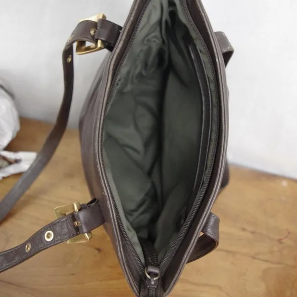 Brown Leather Tote Style Purse - Image 4