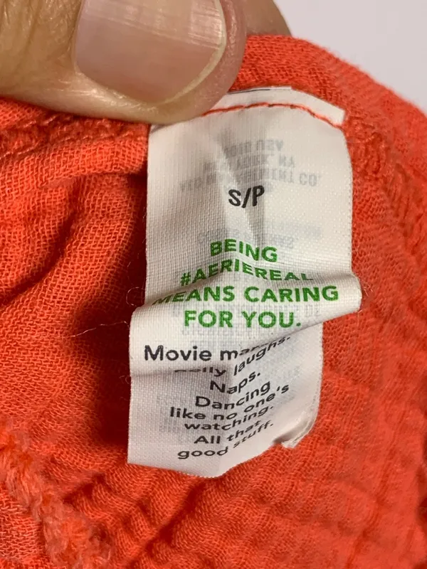 Aerie Womens S Pool to Party Gauze Shirt Orange Cotton Oversized Beach Cover Up - Image 11
