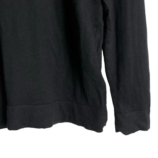 J.Crew Black Ruffleneck Long Sleeve Crewneck Pullover Sweater Size Small - Image 6