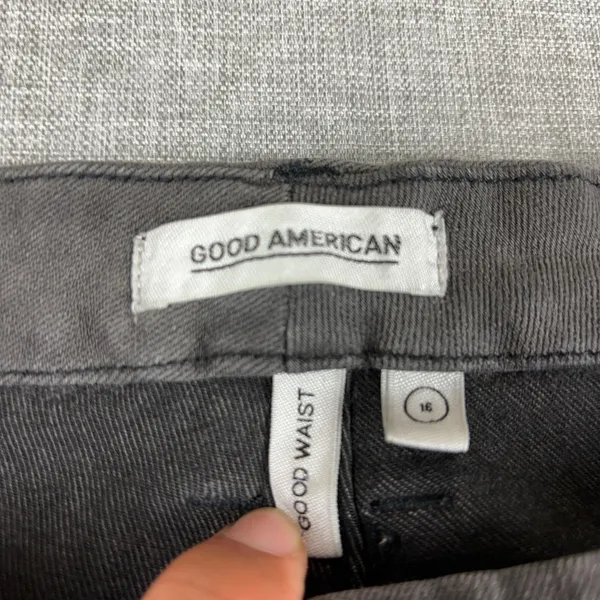 Good American Good Waist Jeans Womens 16 Gray Charcoal High Rise Skinny Stretch‎ - Image 8