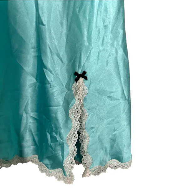 Victoria's Secret Blue Satin Lace Coquette Ballet Fairy Slip Dress Size Medium - Image 7