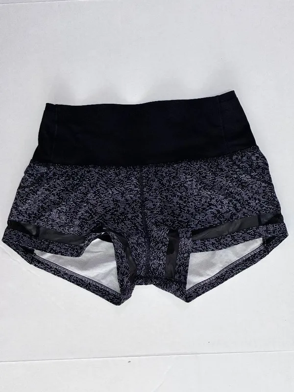 Lululemon Speckled Athletic Shorts - Size 4 - Black/White - Image 2