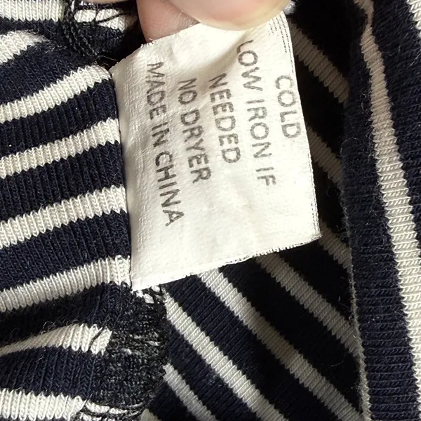 Brandy Melville Womens Striped‎ Cropped Tank Top Black White Scoop Neck XS - Image 6