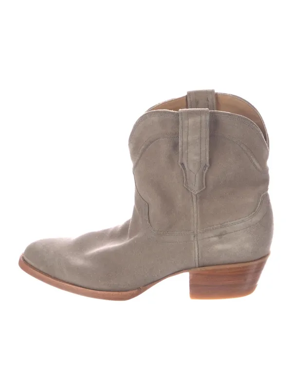 Tecovas Grey Suede Western Ankle Boots - Image 2