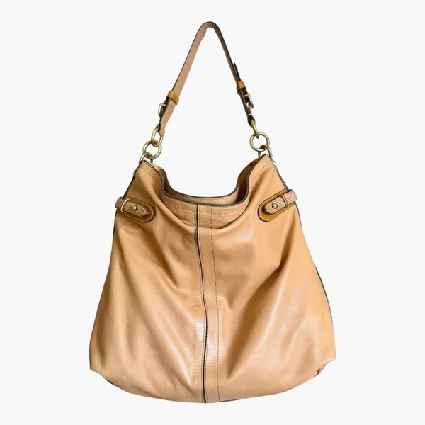 Coach Colette Leather Hobo Bag Tan Python Trim Slouchy Shoulder Bag 16418 - Image 2