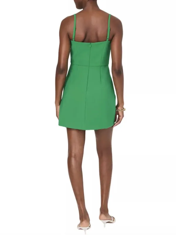 NWT French Connection Whisper Foldover Minidress In Green Tambourine Size 14 - Image 3