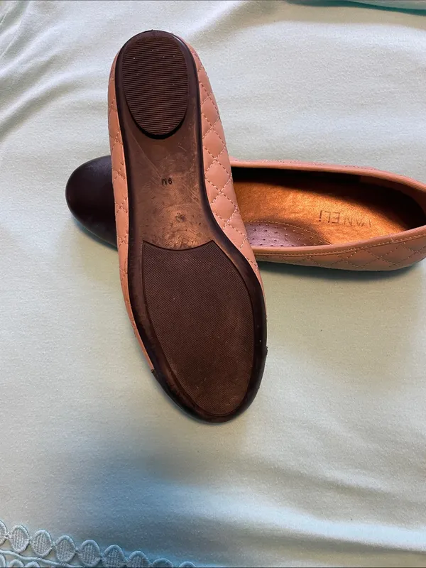 Vaneli Quilted tan or cream Ballet Flats with Black Cap Toe - Image 8