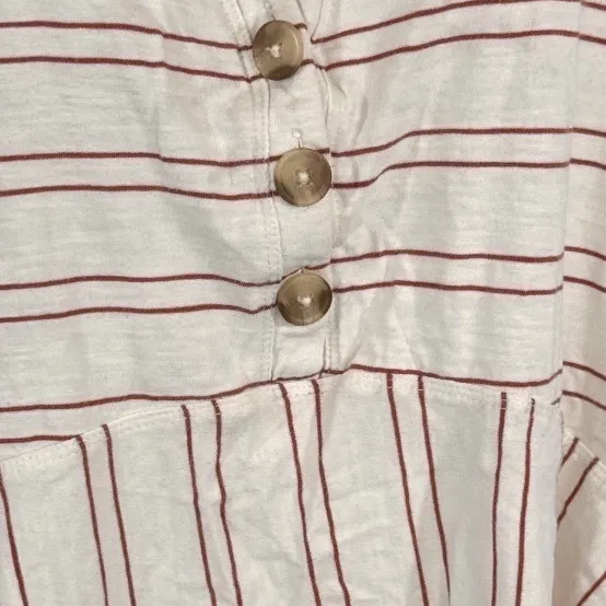 Maeve Anthropologie Ivory Red Striped Handkerchief Hem Tank Top Women Medium - Image 4
