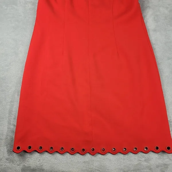 J. Crew Red Scalloped Grommet Sleeveless Above Knee Shift Dress Size 12 - Image 15