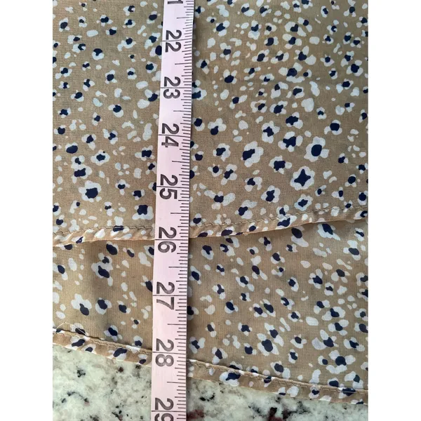 By Together Leopard Print Blouse‎ Womens Small Tan Boho Lace Up Balloon Sleeve - Image 9