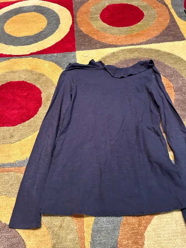 Ralph Lauren MFG Polo Jeans Company Vintage Navy Blue Long Sleeve Cotton Top M - Image 3