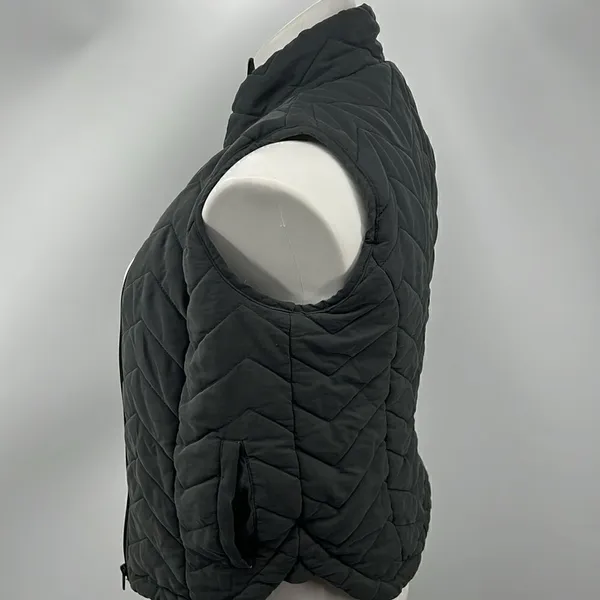 BKE gray sleeveless quilted day trip lined full zipper vest - Image 3