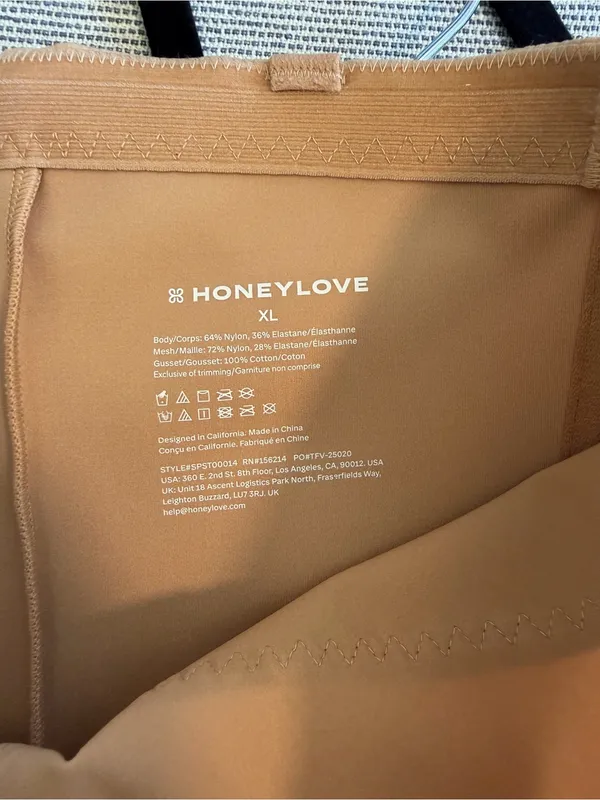 New Honeylove SuperPower Short High Waisted Shapewear Sand Nude Size XL - Image 7
