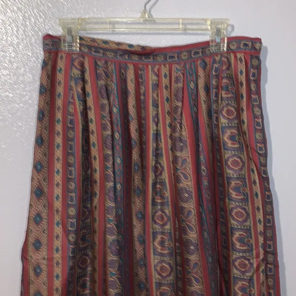 David Brooks vintage paisley pleated maxi skirt - Image 2