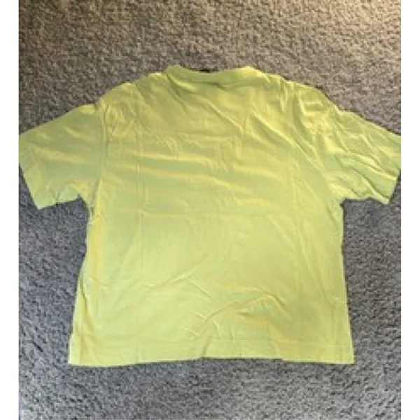 Nike Air Womens M Boxy Tee Shirt Loose Crop Yellow Black Short Sleeve - Image 3