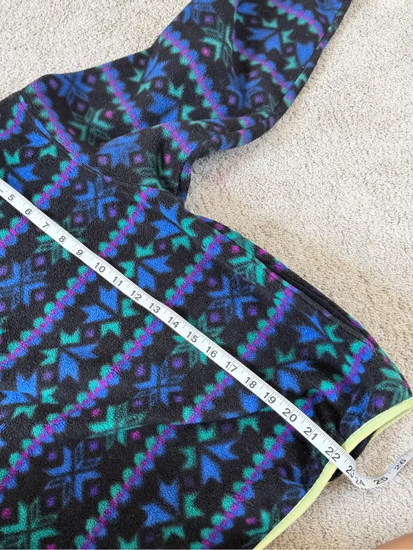 L.L. Bean Women’s Vintage 90s Southwest Aztec Navajo Fleece Pullover Snap-T M - Image 12