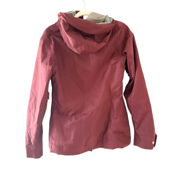 Burton‎ Dryride Women Burgundy Herringbone Snowboard Jacket Hooded Medium - Image 2