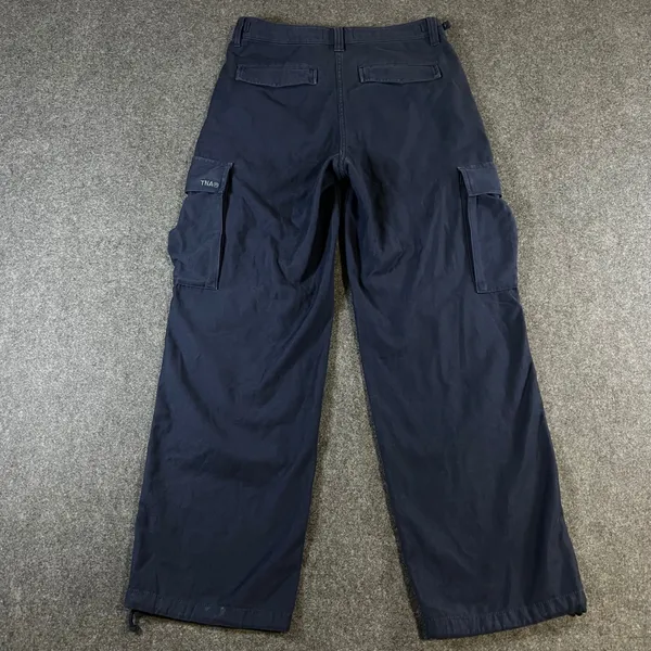 TNA Aritzia Surplus Division Navy Blue Cargo‎ Pants Wide Leg Women Size 4 - Image 2