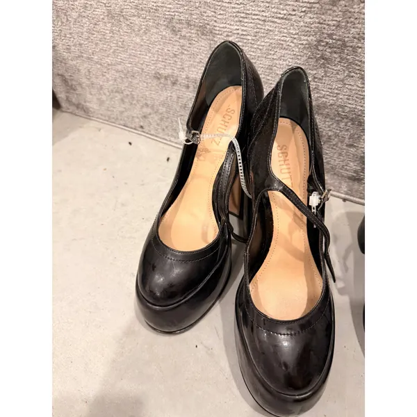 Schutz Womens Heels 9.5B Black Zayne Patent Leather Chunky Platform Mary Jane - Image 2