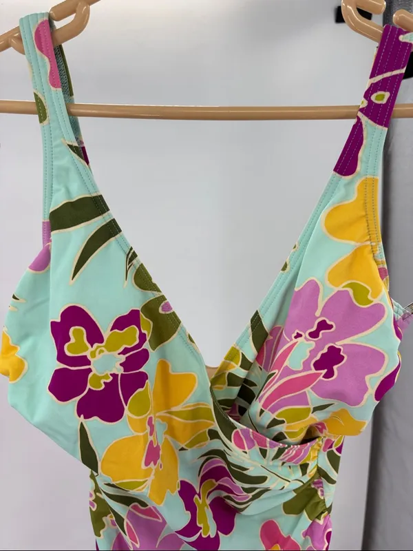Miraclesuit floral Aqua Lined Swimsuit one piece 14 vacation beach summer cruise - Image 6